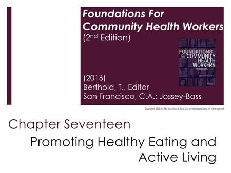 Promoting Healthy Eating and Active Living