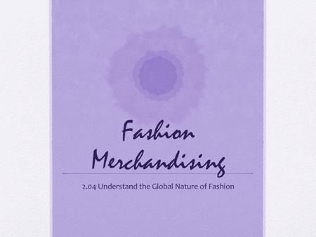 Fashion Merchandising