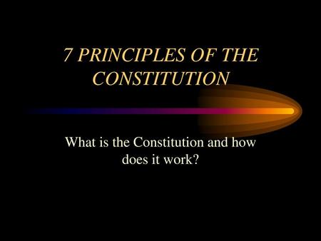 7 PRINCIPLES OF THE CONSTITUTION