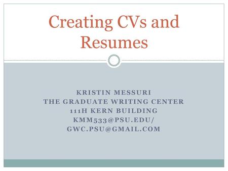 Creating CVs and Resumes