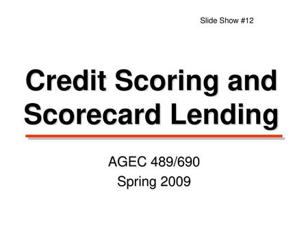 Credit Scoring and Scorecard Lending