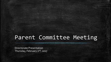 Parent Committee Meeting