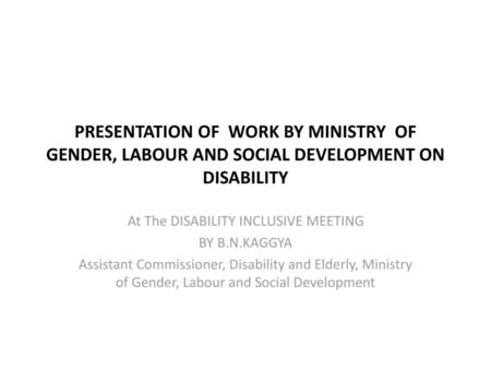 At The DISABILITY INCLUSIVE MEETING