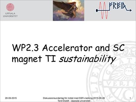 WP2.3 Accelerator and SC magnet TI sustainability