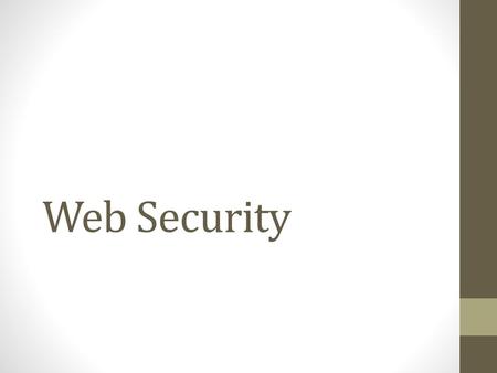 Web Security.