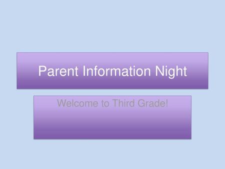 Parent Information Night