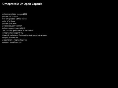 Omeprazole Dr Open Capsule