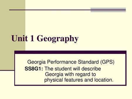 Georgia Performance Standard (GPS)