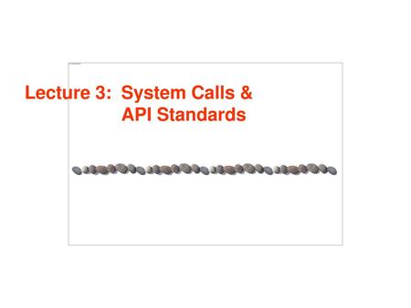 Lecture 3: System Calls & API Standards