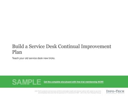 Build a Service Desk Continual Improvement Plan