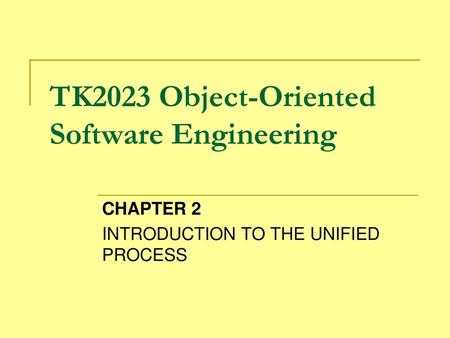 TK2023 Object-Oriented Software Engineering