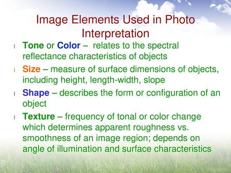 Image Elements Used in Photo Interpretation