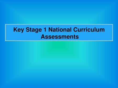 Key Stage 1 National Curriculum