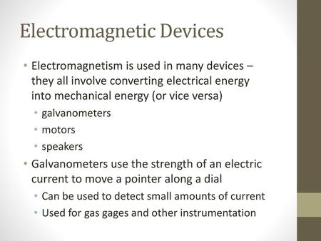 Electromagnetic Devices