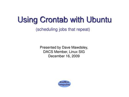 Using Crontab with Ubuntu