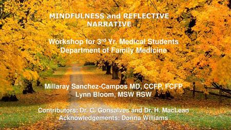 MINDFULNESS and REFLECTIVE NARRATIVE