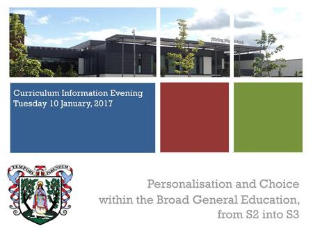 Curriculum Information Evening Tuesday 10 January, 2017