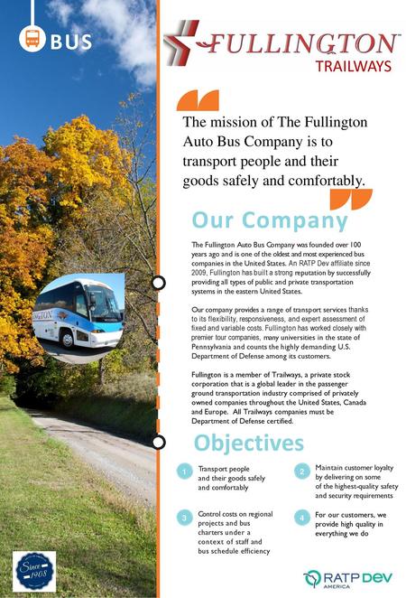 Our Company Objectives BUS TRAILWAYS