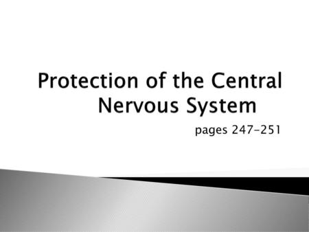 Protection of the Central Nervous System