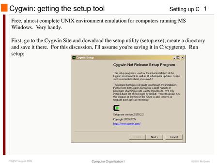 Cygwin: getting the setup tool