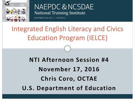 Integrated English Literacy and Civics Education Program (IELCE)