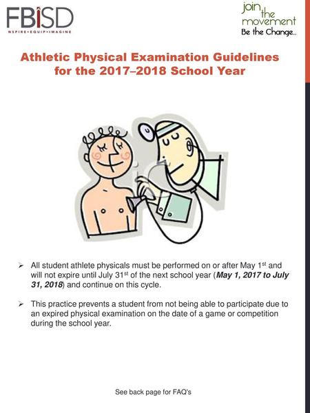 Athletic Physical Examination Guidelines for the 2017–2018 School Year