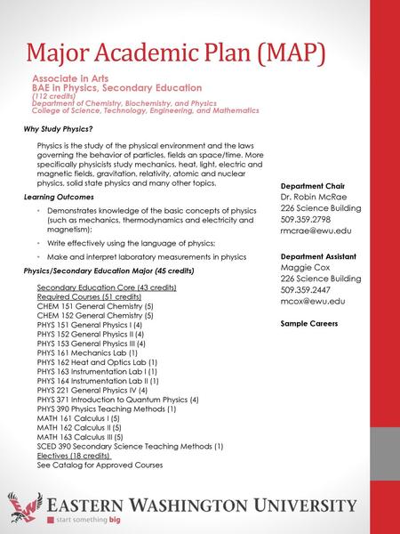 Major Academic Plan (MAP)