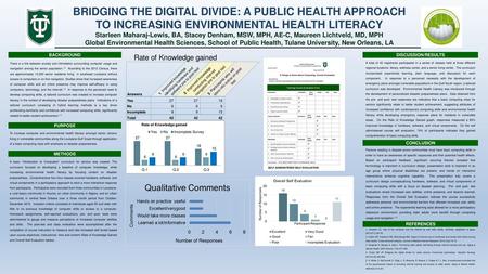 BRIDGING THE DIGITAL DIVIDE: A PUBLIC HEALTH APPROACH TO INCREASING ENVIRONMENTAL HEALTH LITERACY Starleen Maharaj-Lewis, BA, Stacey Denham, MSW, MPH,