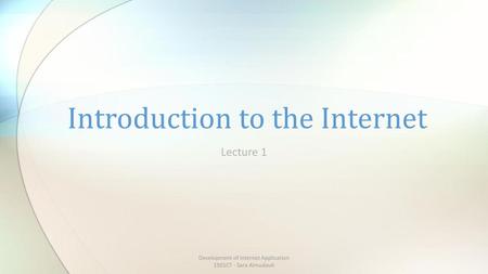 Introduction to the Internet