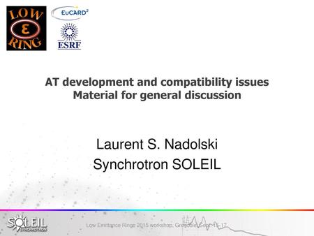 Laurent S. Nadolski Synchrotron SOLEIL