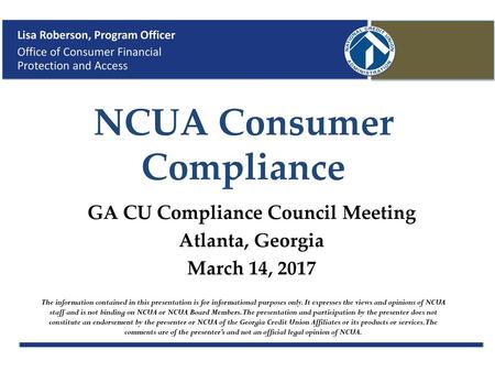 NCUA Consumer Compliance