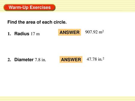 Find the area of each circle.