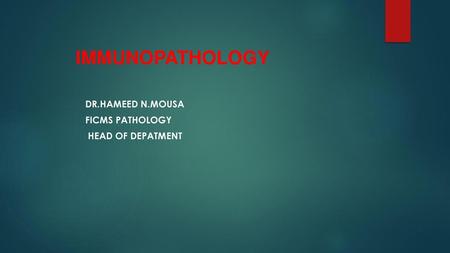 DR.Hameed n.mousa Ficms pathology Head of depatment