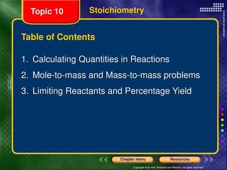 Calculating Quantities in Reactions