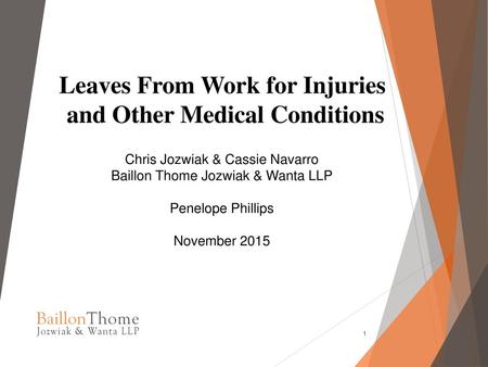 Leaves From Work for Injuries and Other Medical Conditions