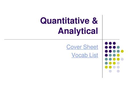 Quantitative & Analytical