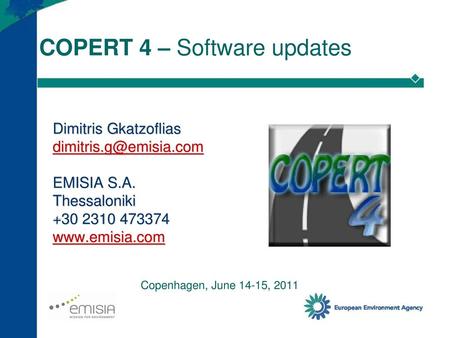 COPERT 4 – Software updates