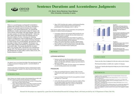 Sentence Durations and Accentedness Judgments