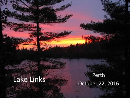 Lake Links Perth October 22, 2016.