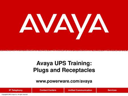 Copyright© 2003 Avaya Inc. All rights reserved