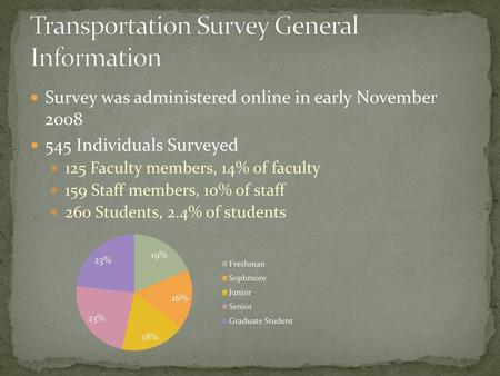 Transportation Survey General Information