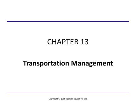 Transportation Management