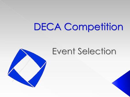 DECA Competition Event Selection.