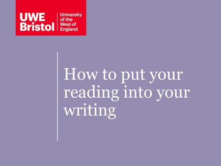 How to put your reading into your writing