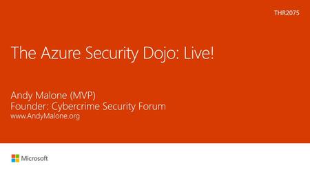 The Azure Security Dojo: Live!