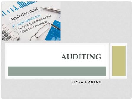 AUDITING Elysa Hartati.