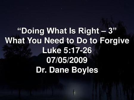 “Doing What Is Right – 3” Justice for the Christian simply means doing what is morally right according to God’s Word. This morning I want to see what we.