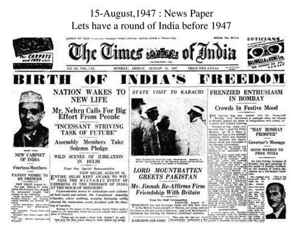 Lets have a round of India before 1947