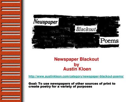 Newspaper Blackout by Austin Kloen