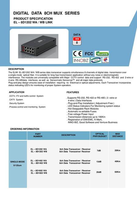 DIGITAL DATA 8CH MUX SERIES